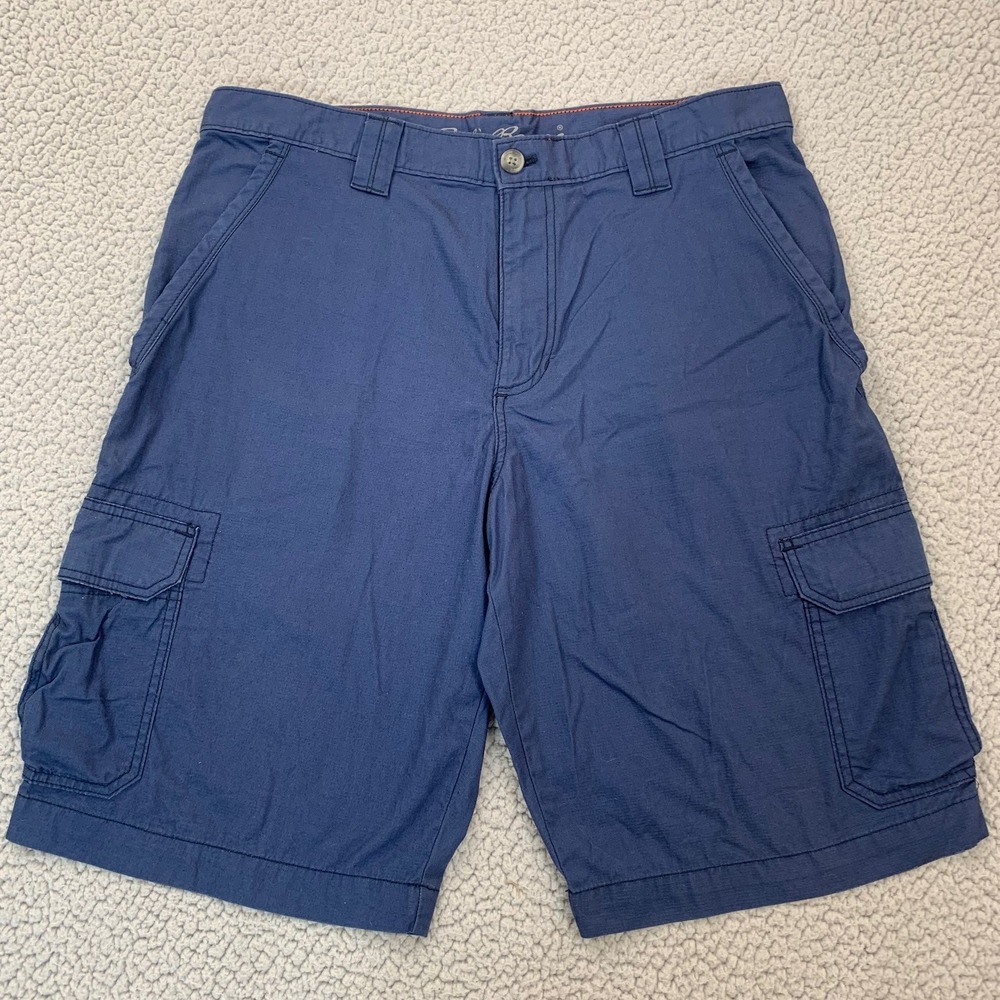 Eddie Bauer Cargo Shorts Mens 34 Blue Specially Dyed 100% Cotton Utility Pocket
